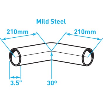 Exhaust Elbow 30º Bend, Mild Steel - 3.5"